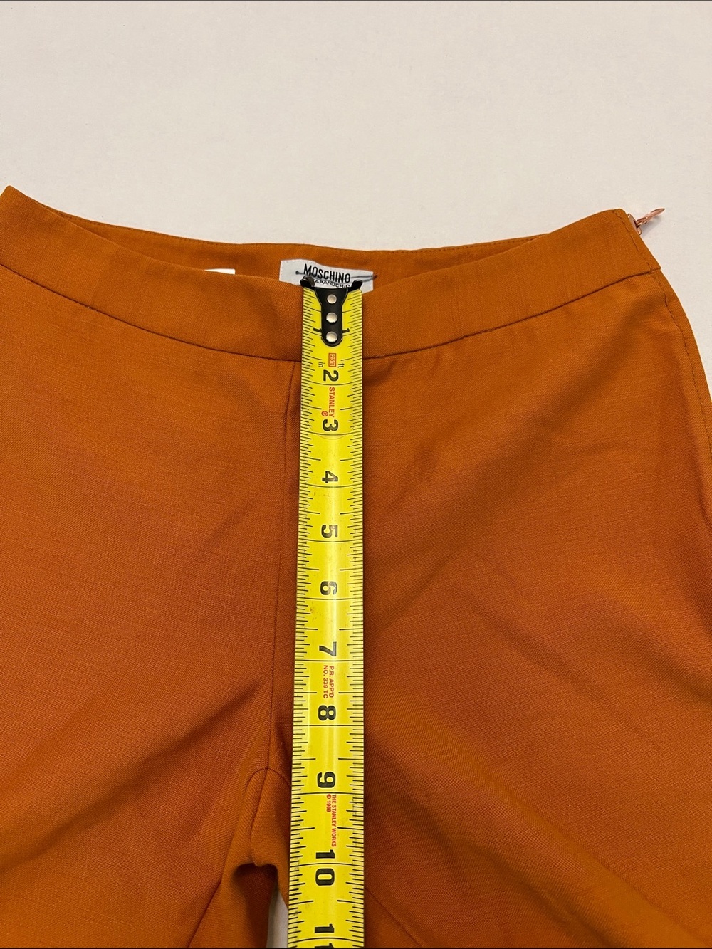 MOSCHINO CHEAP AND CHIC BURNT ORANGE BROWN PULL ON VIRGIN WOOL PANT SIZE 4 - Picture 9 of 13